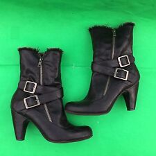 MERONA women's fashion black zipper heel boots shoes size--6.5 for sale  Fargo
