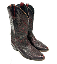 Dan Post Cowboy Boots Full Quill Ostrich Ox Blood Red Leather  Western Men's 9EW, used for sale  Shipping to South Africa