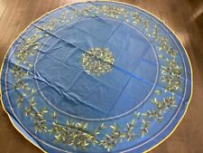 Toalha de mesa francesa provençal revestida de acrílico algodão azul oliva 71 polegadas redonda comprar usado  Enviando para Brazil