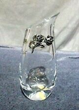Denzil Cam Glass Art Karafa with Pewter Roses Decor.  for sale  Shipping to South Africa