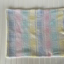 Manta para bebé tejida de algodón vintage a cuadros pastel cuadrados EE. UU. WPL 1675 segunda mano  Embacar hacia Argentina