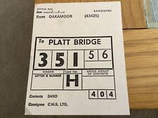 Used, BR From Oakamoor to Platt Bridge. Contents :Sand. Consignee: C.W.S. Ltd for sale  SCUNTHORPE