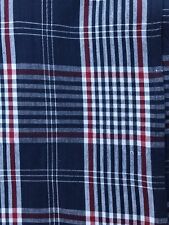 Vintage Tablecloth 82 X 59 Rectangle Red White Blue Silver Plaid Summer Party  for sale  Shipping to South Africa
