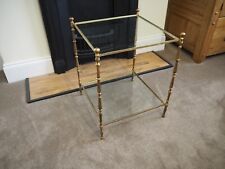 Beautiful Vintage 2 Tier Glass & Brass Side Table - 55cm x 41cm x 41cm for sale  Shipping to South Africa