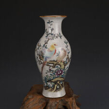 Usado, 9.44” Chinese Porcelain Qing Qianlong Ge Glaze Famille Rose Flowers Birds Vase comprar usado  Enviando para Brazil