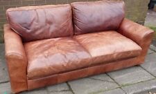 Brown leather couch for sale  LIVERPOOL