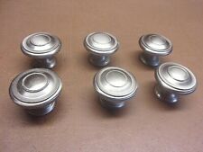 Six (6) Round Stainless Steel Drawer Pulls / Cupboard Knobs 1" x 1 1/4" FREE S/H for sale  Shipping to South Africa