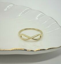 Auténtico anillo de banda infinita de oro amarillo liso de 10 K 14 K para hombre mujer talla 5-9 segunda mano  Embacar hacia Mexico