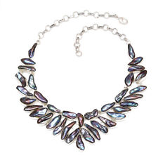 Titanium Viva Pearl Smoky Quartz Silver Jewelry Necklace &Set  18-20'', used for sale  Shipping to South Africa