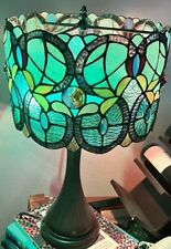 Lámpara de mesa portátil de escritorio con cable estilo Tiffany blues verdes LEER segunda mano  Embacar hacia Argentina