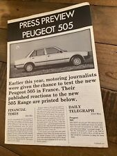 Peugeot 505. journalists for sale  AIRDRIE