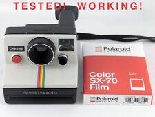 Vintage Polaroid SX-70 OneStep Biały tęczowy pasek Natychmiastowy aparat i film PRZETESTOWANY na sprzedaż  Wysyłka do Poland