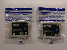 2x Genuine Epson T0482 Cyan Horse Stylus Photo R200 R220 R300 R320O. for sale  Shipping to South Africa