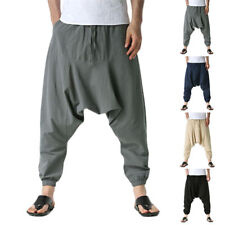 Men Casual Sports Baggy Harem Pants Drop Crotch Hip Hop Dance Tapered Trousers for sale  UK