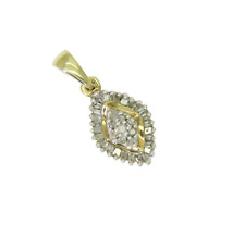 9ct Gold 0.25ct Diamond Cluster Pendant, used for sale  Shipping to South Africa