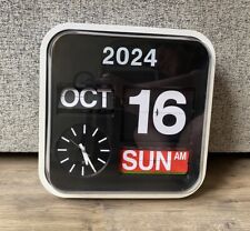 Reloj de Pared Abatible Calendario Retro Grande Elegante Probado y Funcionando Año/Fecha/Día/Hora segunda mano  Embacar hacia Mexico