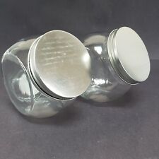 Conjunto de 2 frascos de vidro inclináveis com tampas de alumínio frascos decorativos estilo doces 4,75"  comprar usado  Enviando para Brazil