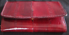  Eel Skin  Leather Key  Finder Case Holder Burgandy Red Vintage  for sale  Shipping to South Africa
