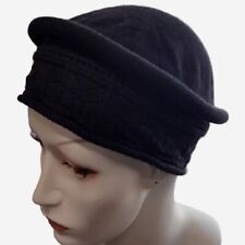 Chapéu turbante de malha de algodão azul marinho preto tamanho OS vintage algodão textura country, usado comprar usado  Enviando para Brazil