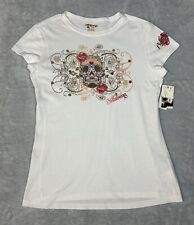 Camiseta branca feminina Billabong tamanho XL estampa de caveira comprar usado  Enviando para Brazil