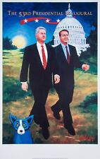 Used, Bill Clinton & Al Gore limited edition George Rodrigue "Blue Dog" poster! 3388 for sale  Shipping to Canada