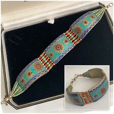 Vintage Jewellery Silver Tone Turquoise, Coral & Lapis Navajo Style Bracelet for sale  HASTINGS