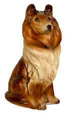 Trimont Ware Porcelain 7" Collie Sitting Figurine Hand-Painted Proud Lassie Dog, used for sale  Shipping to South Africa