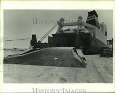 1986 Press Photo navio de carga barbeiro Tampa - 1.026 pés, "Roll On, Roll Off" comprar usado  Enviando para Brazil