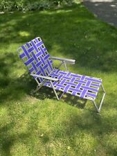Vintage MCM Childs Purple Webbing Lawn Chair Chaise Lounge 1960s for sale  Shipping to South Africa