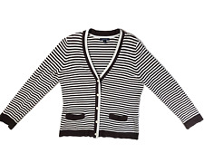 Usado, Cardigã suéter feminino LANDS END listrado preto e branco botão tamanho médio 10-12 comprar usado  Enviando para Brazil