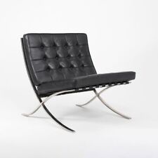 Espreguiçadeira Mies van der Rohe Knoll Barcelona anos 1980 aço inoxidável em couro preto comprar usado  Enviando para Brazil