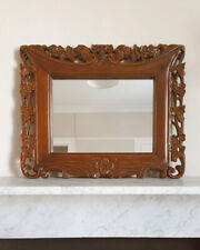 Mirror with Intricately Carved Solid Wood Frame Flower Motif for sale  Shipping to South Africa