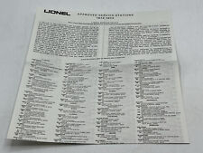 Used, Lionel Trains Approved Service Stations 1972- 1973 for sale  Shipping to South Africa