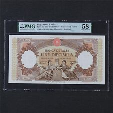 Usado, Italia Banca d Italia 1953-60 10000 liras Pick #89c PMG 58 SIN CIRCULAR parte superior derecha dañada segunda mano  Embacar hacia Argentina