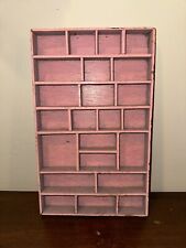 Primitive Wood Display Shelf Pink Distressed Wall Hanging Handmade Small Nicnac for sale  Shipping to South Africa