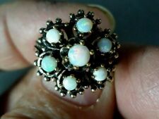10K Yellow Gold Ring w 7 Round Opal Cabochons, Signed "FM", 5.3g, Size 6.2 for sale  Shipping to Canada