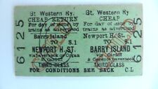 Railway Ticket (GWR) Newport High Street to Barry Island Child Return Undated, used for sale  Shipping to South Africa