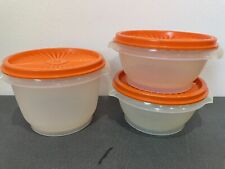 3 miski Tupperware SERVALIER SHEER pomarańczowe 886 1323 pokrywki 812 zestaw 2 i 3 filiżanki na sprzedaż  Wysyłka do Poland