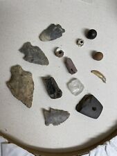 Native American, Serrated Arrowhead,drilled Shell beads,bannerstone,musket Ball for sale  Shipping to South Africa