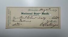 National State Bank - Cheque bancário - Camden NJ - 1897 comprar usado  Enviando para Brazil