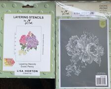 Lisa Horton Crafts Exotic Peony Embossing Folder & Layering Stencil (No Die) for sale  Shipping to South Africa