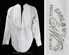 Camisa smoking masculina antiga média 1800s 1900s pinguim vitoriano pescoço peito 15,5, usado comprar usado  Enviando para Brazil