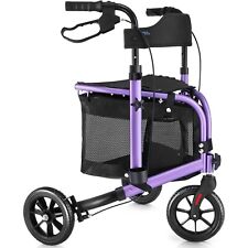 WALK MATE 3 three Wheels Rollator Walker 10Lb Seat Backrest Lightweight Foldable for sale  Shipping to South Africa