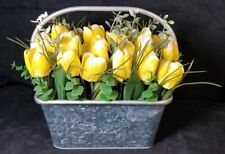 Arranjo floral artificial de tulipas amarelas narcisos em metal estanho primavera  comprar usado  Enviando para Brazil