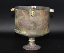 Ancient Achaemenid Empire Gold Gilded Silver Chalice Cup with Lion Head Protomes for sale  Shipping to South Africa