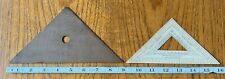 Antiguo triángulo de madera de dibujo Weber + triángulo de papel Queen & Co. Herramientas de ingeniería segunda mano  Embacar hacia Argentina