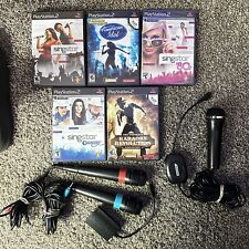 Singstar Set 3 Microphones + Dongle + 5 Singing Games PS2 PlayStation(TESTED), used for sale  Shipping to South Africa