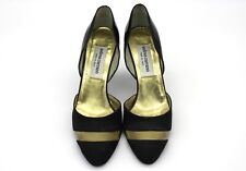 Zapatos de salón para mujer Andrea Carrano negros vintage tacones cono dorados EE. UU. 6,5 segunda mano  Embacar hacia Mexico