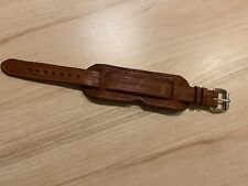 Brown leather handmade WW1 WW2 military army trench watch bund strap band 18mm for sale  Shipping to South Africa