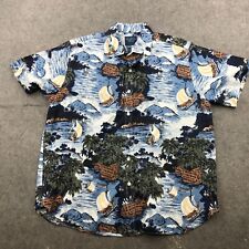 Used, Caribbean Blues Shirt Men Large All Over Print Short Sleeve Sailing Beach for sale  Shipping to South Africa